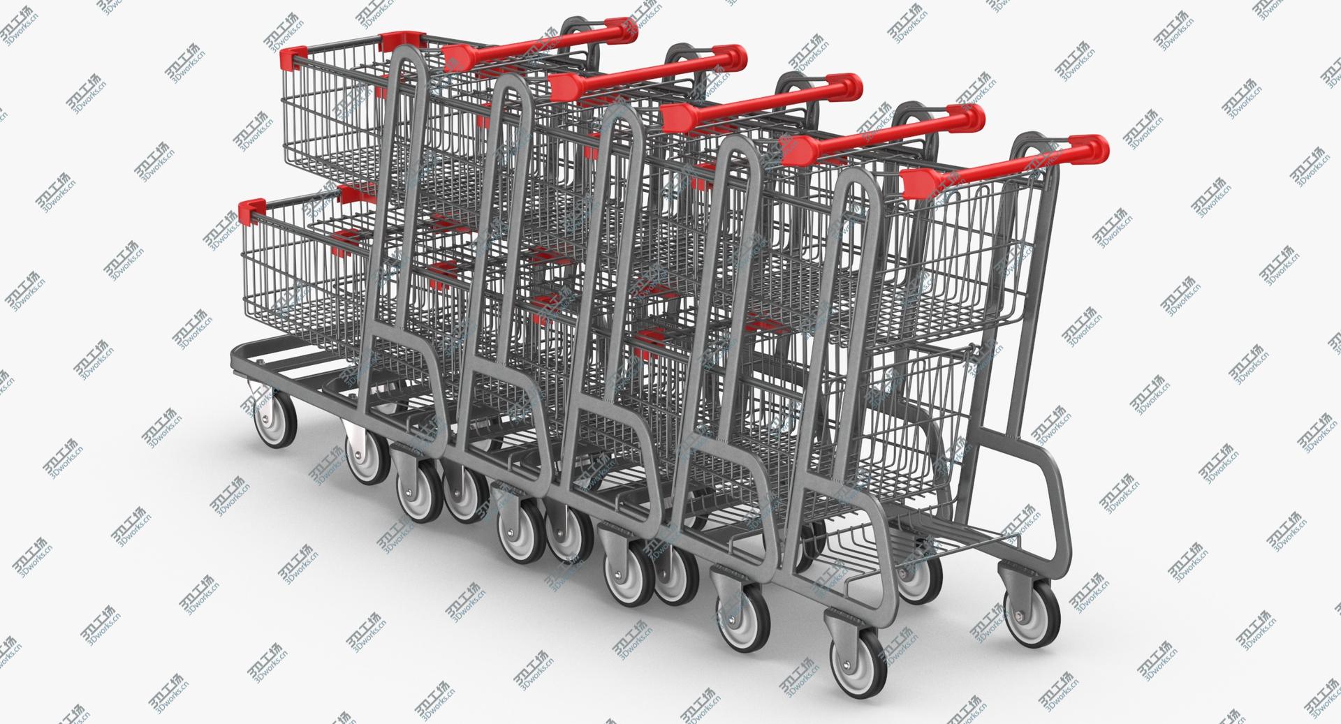 images/goods_img/2021040162/3D Metal Shopping Carts 02 Row of 5 model/4.jpg